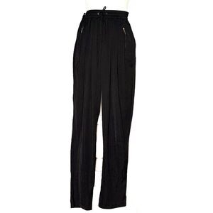 Zara Trafaluc Tapered Leg Casual Pants Zip Pockets Elastic Waist Black XS